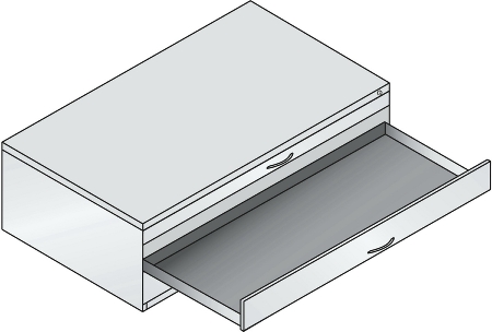 C+P Flachablageschrank DIN A0 Serie 7200-100 mit 3 Schubladen (HxBxT) 420x1350x960mm 7035/7016