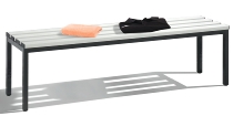 C+P Sitzbank Basic 8052-010 Sitzleisten Kunststoff Lichtgrau (HxBxT) 420x1960x350mm Gestell/Schuhrost Schwarzgrau 7021/7035