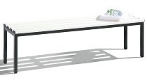 C+P Sitzbank Basic 8052-010 Sitzleisten Kunststoff Lichtgrau (HxBxT) 420x1960x350mm Gestell/Schuhrost Schwarzgrau 7021/7035