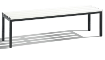 C+P Sitzbank Basic 8052-010 Sitzleisten Kunststoff Lichtgrau (HxBxT) 420x1960x350mm Gestell/Schuhrost Schwarzgrau 7021/7035