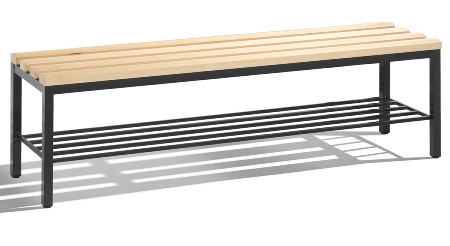 C+P Sitzbank Basic 8052-010 Sitzleisten Kunststoff Lichtgrau (HxBxT) 420x1960x350mm Gestell/Schuhrost Schwarzgrau 7021/7035