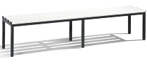 C+P Sitzbank Basic 8052-010 Sitzleisten Kunststoff Lichtgrau (HxBxT) 420x1960x350mm Gestell/Schuhrost Schwarzgrau 7021/7035