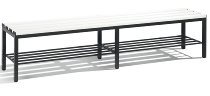 C+P Sitzbank Basic 8052-010 Sitzleisten Kunststoff Lichtgrau (HxBxT) 420x1960x350mm Gestell/Schuhrost Schwarzgrau 7021/7035