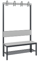 C+P Garderobenbank einseitig mit Rückenlehne COMFORT 8060-100 (BxTxH) 1000x407x1710mm Gestell: Schwarzgrau Lehne/Sitz: HPL Eiche-Sereno