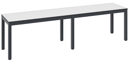 C+P Sitzbank einseitig mit Rückenlehne COMFORT 8061-310 (BxTxH) 1500x407x796mm Gestell/Schuhrost: Schwarzgrau Sitz/Lehne: HPL Weiß