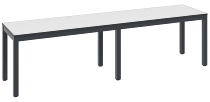 C+P Sitzbank einseitig mit Rückenlehne COMFORT 8061-310 (BxTxH) 1500x407x796mm Gestell/Schuhrost: Schwarzgrau Sitz/Lehne: HPL Weiß
