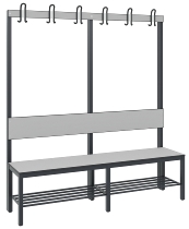 C+P Garderobenbank einseitig mit Rückenlehne COMFORT 8060-100 (BxTxH) 1000x407x1710mm Gestell: Schwarzgrau Lehne/Sitz: HPL Eiche-Sereno