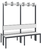 C+P Garderobenbank einseitig mit Rückenlehne COMFORT 8060-100 (BxTxH) 1000x407x1710mm Gestell: Schwarzgrau Lehne/Sitz: HPL Eiche-Sereno