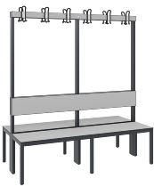 C+P Garderobenbank einseitig mit Rückenlehne COMFORT 8060-100 (BxTxH) 1000x407x1710mm Gestell: Schwarzgrau Lehne/Sitz: HPL Eiche-Sereno