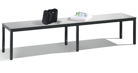 C+P Sitzbank einseitig mit Rückenlehne COMFORT 8061-310 (BxTxH) 1500x407x796mm Gestell/Schuhrost: Schwarzgrau Sitz/Lehne: HPL Weiß