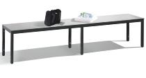 C+P Sitzbank einseitig mit Rückenlehne COMFORT 8061-310 (BxTxH) 1500x407x796mm Gestell/Schuhrost: Schwarzgrau Sitz/Lehne: HPL Weiß