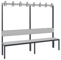 C+P Garderobenbank einseitig mit Rückenlehne COMFORT 8060-100 (BxTxH) 1000x407x1710mm Gestell: Schwarzgrau Lehne/Sitz: HPL Eiche-Sereno