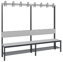 C+P Garderobenbank einseitig mit Rückenlehne COMFORT 8060-100 (BxTxH) 1000x407x1710mm Gestell: Schwarzgrau Lehne/Sitz: HPL Eiche-Sereno