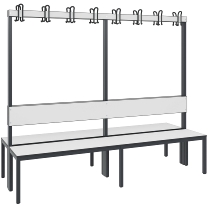 C+P Garderobenbank einseitig mit Rückenlehne COMFORT 8060-100 (BxTxH) 1000x407x1710mm Gestell: Schwarzgrau Lehne/Sitz: HPL Eiche-Sereno