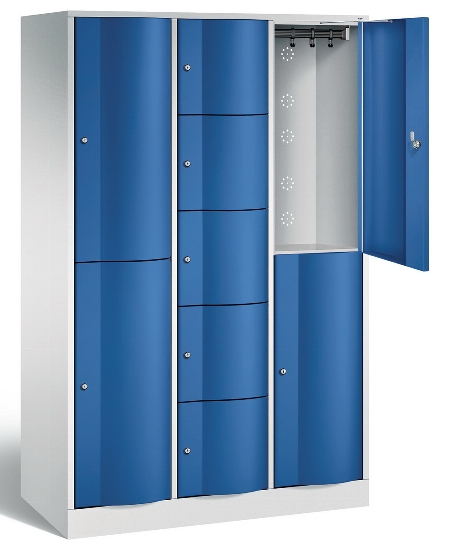 C+P Kombi-Schließfachschrank Resisto 8070-3720 (HxBxT)1950x1148x540mm Verkehrsweiß