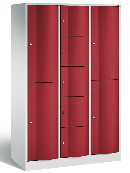 C+P Kombi-Schließfachschrank Resisto 8070-3720 (HxBxT)1950x1148x540mm Verkehrsweiß