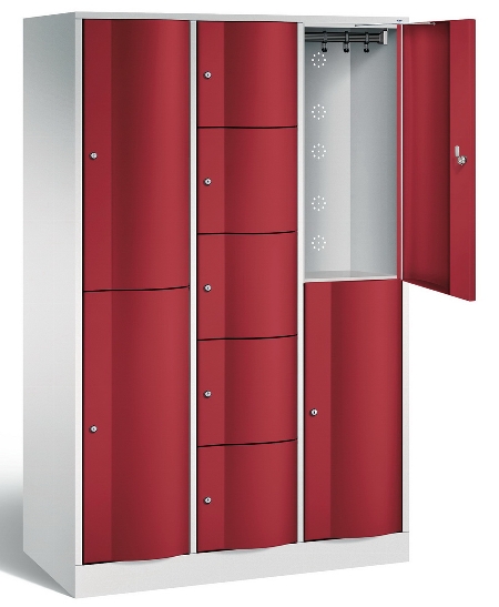 C+P Kombi-Schließfachschrank Resisto 8070-3720 (HxBxT)1950x1148x540mm Verkehrsweiß