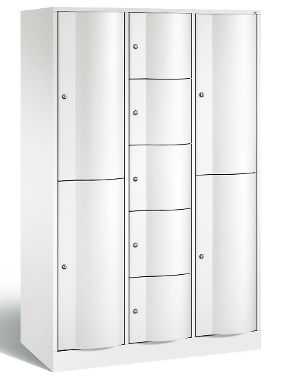 C+P Kombi-Schließfachschrank Resisto 8070-3720 (HxBxT)1950x1148x540mm Verkehrsweiß