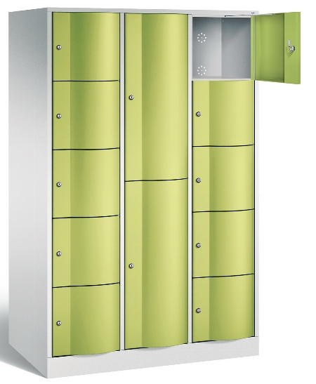 C+P Kombi-Schließfachschrank Resisto 8070-3731 (HxBxT)1950x1148x640mm Verkehrsweiß/Viridingrün