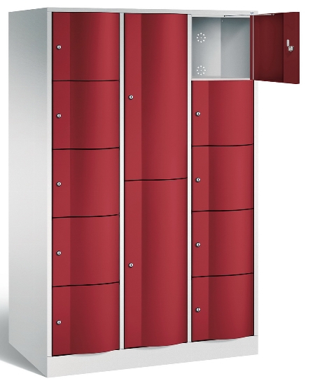 C+P Kombi-Schließfachschrank Resisto 8070-3731 (HxBxT)1950x1148x640mm Verkehrsweiß/Viridingrün