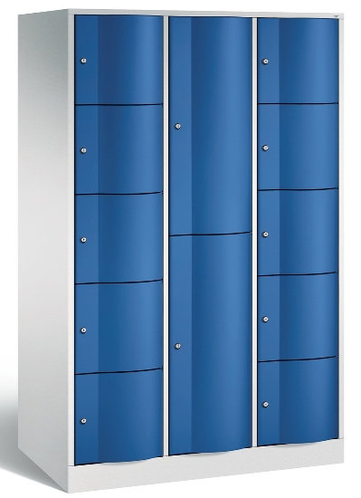 C+P Kombi-Schließfachschrank Resisto 8070-3731 (HxBxT)1950x1148x640mm Verkehrsweiß/Viridingrün