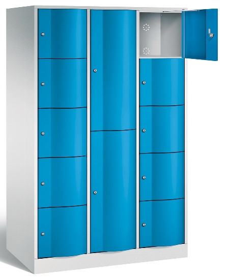 C+P Kombi-Schließfachschrank Resisto 8070-3731 (HxBxT)1950x1148x640mm Verkehrsweiß/Viridingrün