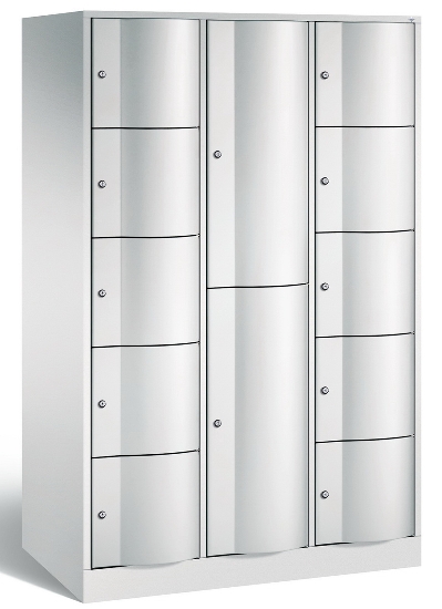 C+P Kombi-Schließfachschrank Resisto 8070-3731 (HxBxT)1950x1148x640mm Verkehrsweiß/Viridingrün