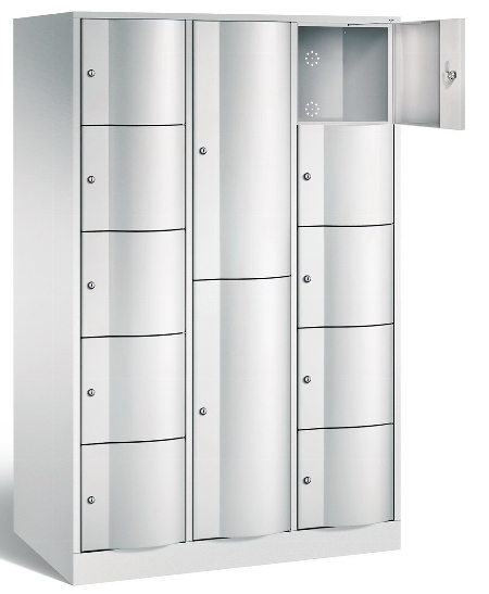 C+P Kombi-Schließfachschrank Resisto 8070-3731 (HxBxT)1950x1148x640mm Verkehrsweiß/Viridingrün