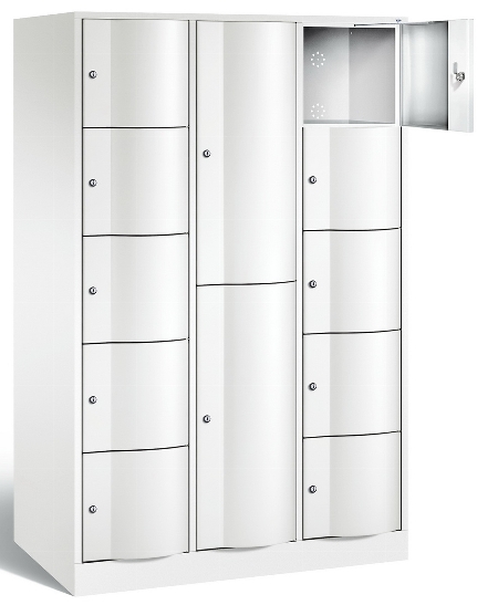 C+P Kombi-Schließfachschrank Resisto 8070-3731 (HxBxT)1950x1148x640mm Verkehrsweiß/Viridingrün