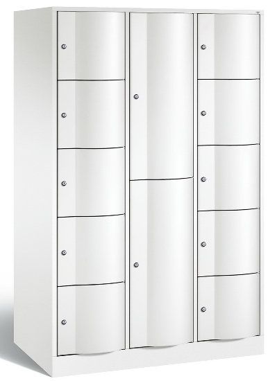 C+P Kombi-Schließfachschrank Resisto 8070-3731 (HxBxT)1950x1148x640mm Verkehrsweiß/Viridingrün
