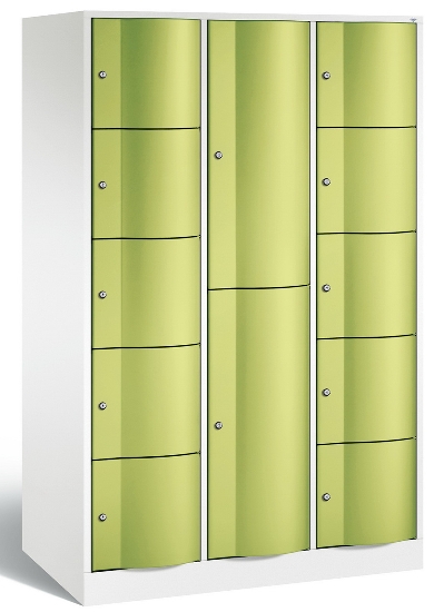 C+P Kombi-Schließfachschrank Resisto 8070-3731 (HxBxT)1950x1148x640mm Verkehrsweiß/Viridingrün