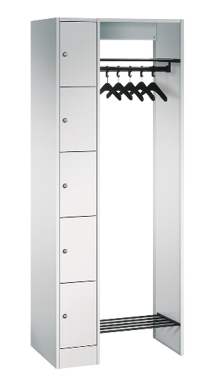 C+P offene Garderobe Serie 8070 1 Fächerschrank 5 Fächer B190mm  (HxBxT)1950x740x480mm 7016/7035