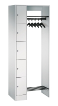 C+P offene Garderobe Serie 8070 1 Fächerschrank 5 Fächer B190mm  (HxBxT)1950x740x480mm 7016/7035