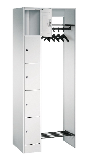 C+P offene Garderobe Serie 8070 1 Fächerschrank 5 Fächer B190mm  (HxBxT)1950x740x480mm 7016/7035
