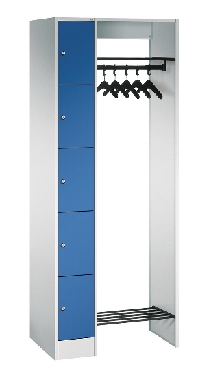 C+P offene Garderobe Serie 8070 1 Fächerschrank 5 Fächer B190mm  (HxBxT)1950x740x480mm 7016/7035