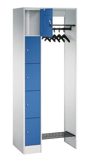 C+P offene Garderobe Serie 8070 1 Fächerschrank 5 Fächer B190mm  (HxBxT)1950x740x480mm 7016/7035