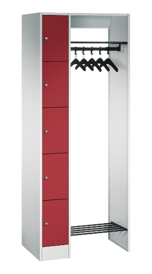 C+P offene Garderobe Serie 8070 1 Fächerschrank 5 Fächer B190mm  (HxBxT)1950x740x480mm 7016/7035