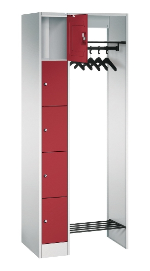 C+P offene Garderobe Serie 8070 1 Fächerschrank 5 Fächer B190mm  (HxBxT)1950x740x480mm 7016/7035