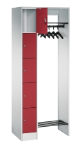 C+P offene Garderobe Serie 8070 1 Fächerschrank 5 Fächer B190mm  (HxBxT)1950x740x480mm 7016/7035