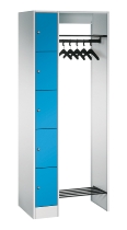 C+P offene Garderobe Serie 8070 1 Fächerschrank 5 Fächer B190mm  (HxBxT)1950x740x480mm 7016/7035