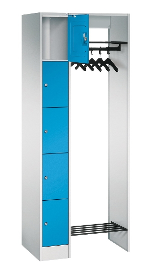 C+P offene Garderobe Serie 8070 1 Fächerschrank 5 Fächer B190mm  (HxBxT)1950x740x480mm 7016/7035