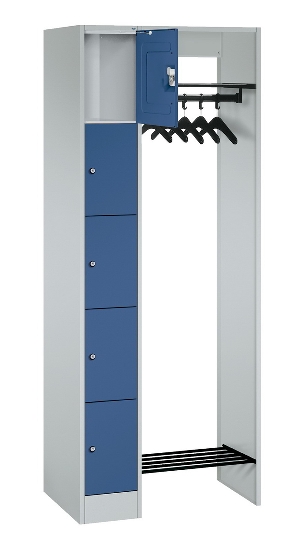 C+P offene Garderobe Serie 8070 1 Fächerschrank 5 Fächer B190mm  (HxBxT)1950x740x480mm 7016/7035