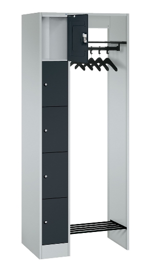 C+P offene Garderobe Serie 8070 1 Fächerschrank 5 Fächer B190mm  (HxBxT)1950x740x480mm 7016/7035