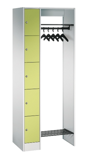 C+P offene Garderobe Serie 8070 1 Fächerschrank 5 Fächer B190mm  (HxBxT)1950x740x480mm 7016/7035