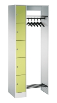 C+P offene Garderobe Serie 8070 1 Fächerschrank 5 Fächer B190mm  (HxBxT)1950x740x480mm 7016/7035