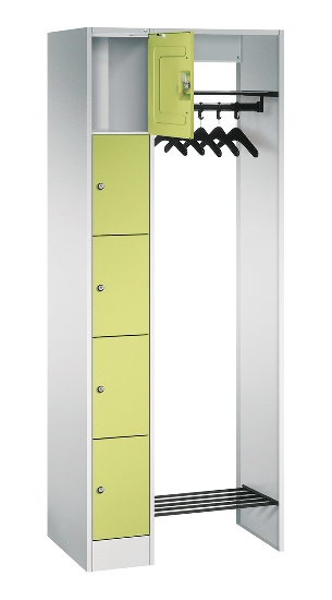 C+P offene Garderobe Serie 8070 1 Fächerschrank 5 Fächer B190mm  (HxBxT)1950x740x480mm 7016/7035