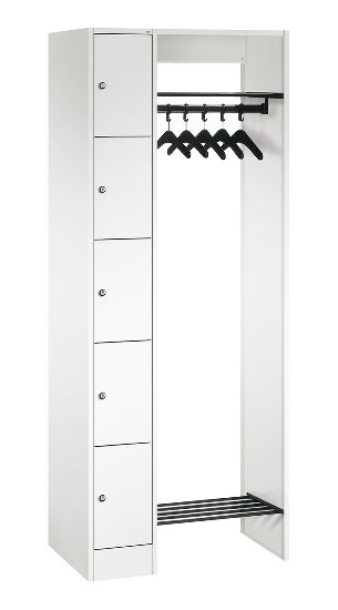 C+P offene Garderobe Serie 8070 1 Fächerschrank 5 Fächer B190mm  (HxBxT)1950x740x480mm 7016/7035
