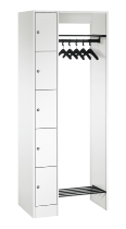 C+P offene Garderobe Serie 8070 1 Fächerschrank 5 Fächer B190mm  (HxBxT)1950x740x480mm 7016/7035