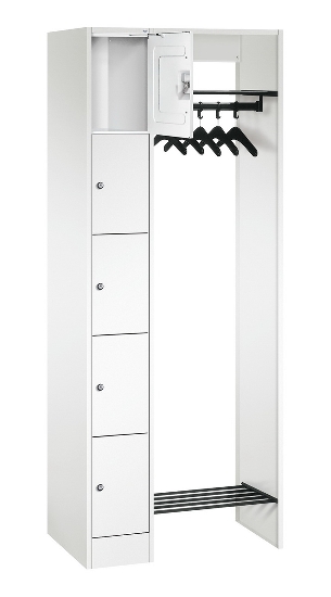 C+P offene Garderobe Serie 8070 1 Fächerschrank 5 Fächer B190mm  (HxBxT)1950x740x480mm 7016/7035