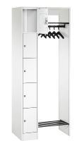 C+P offene Garderobe Serie 8070 1 Fächerschrank 5 Fächer B190mm  (HxBxT)1950x740x480mm 7016/7035